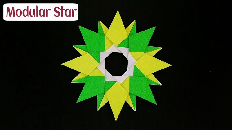 Modular Origami Paper 'Star' - 16 pointed (Diwali. Christmas. Eid Decoration) - Simple and Easy