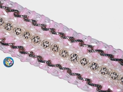 Rainbow Loom Bracelet "I AM WOMAN" (Original Design) (ref #4k)