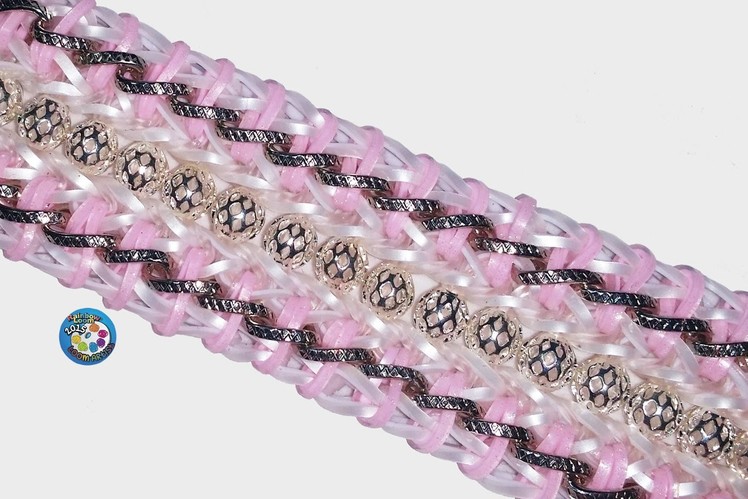 Rainbow Loom Bracelet "I AM WOMAN" (Original Design) (ref #4k)