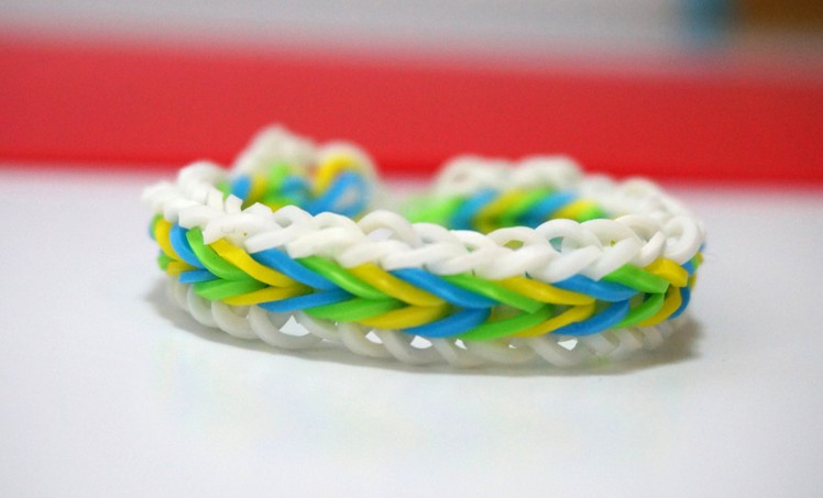 Rainbow Loom Fishtail with single chain border without loom netherlands Bracelet DIY