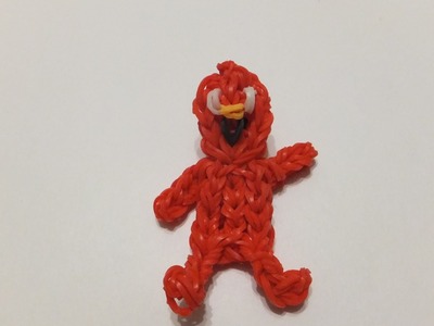Rainbow loom Red Monster charm | How to make loom bands charms