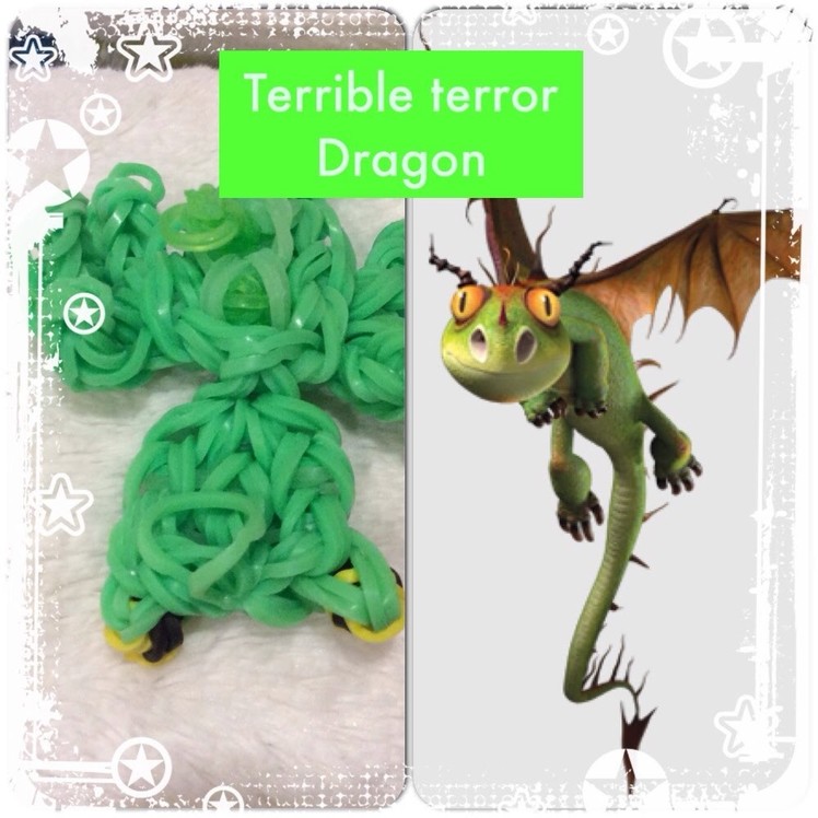 Rainbow loom terrible terror dragon charm-how to train your dragon(original design)