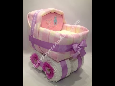 Baby carriage bassinet diaper cake