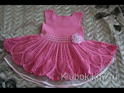 Crochet dress| How to crochet an easy shell stitch baby. girl's dress for beginners 40