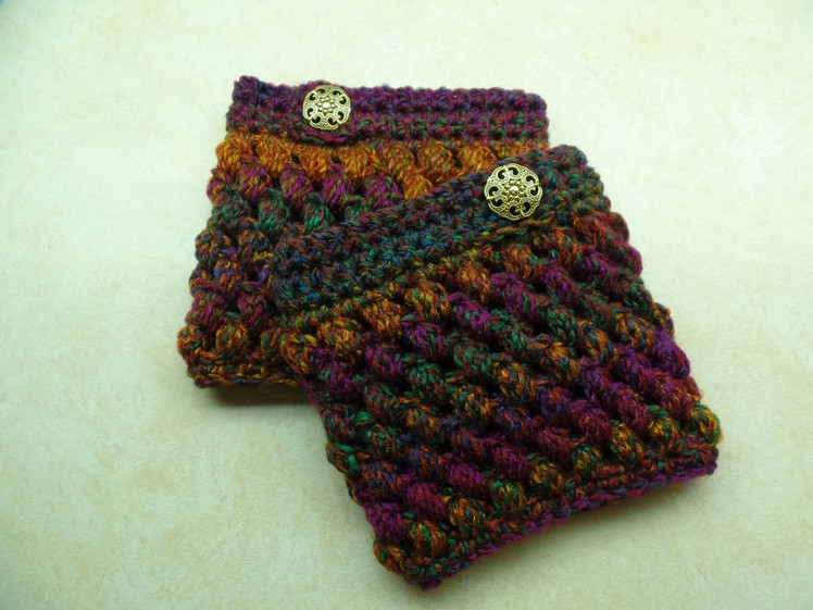 #Crochet Puff Cuffs Puff Stitch Boot Cuffs #TUTORIAL