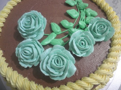 Decorating buttercream roses cake (the whole process!)