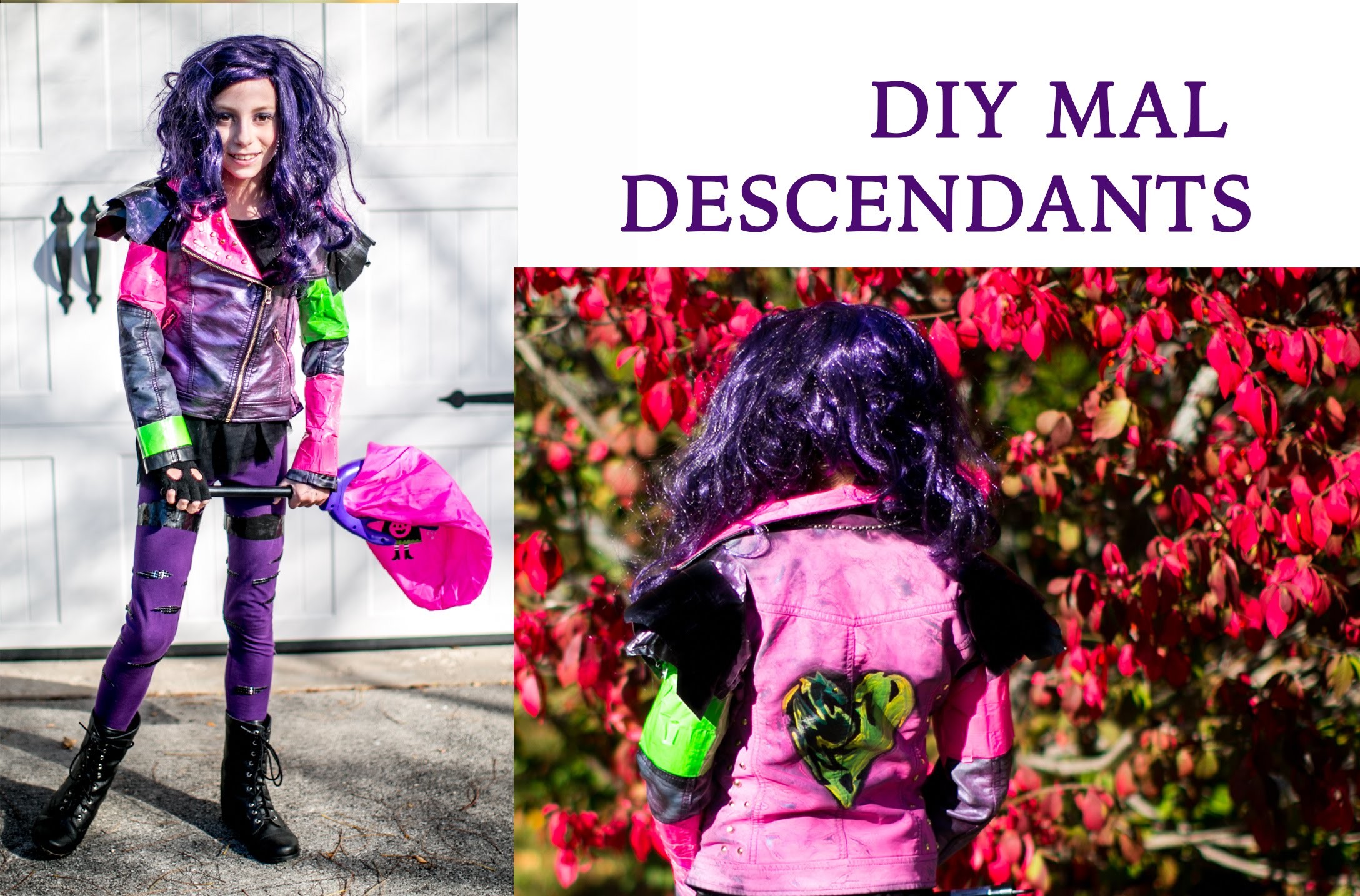 Disney Descendants Mal's Costume full DIY tutorial.