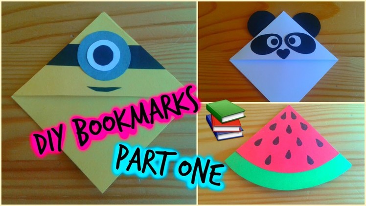 DIY Corner Bookmarks. Minion, Watermelon, Bunny, Panda, Kiwi and Orange