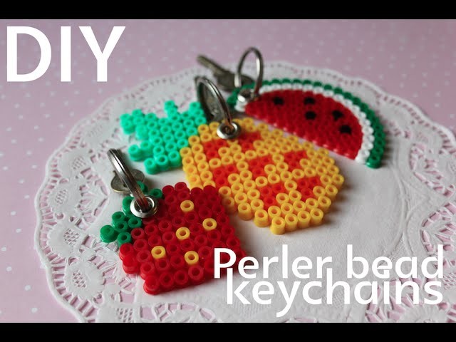 DIY: Perler bead fruit keychains