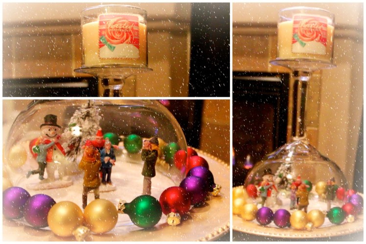 DIY Snow Globe Candle Holder Centerpiece #CraftyChristmas Video #5