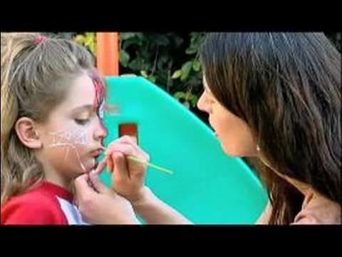 Face Painting for Birthday Parties : Painting a Spider Web on Cheeks