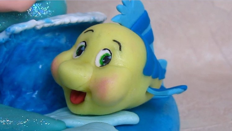 Fondant Flounder, Ariel best friend cake topper - Flounder il pesce di Ariel in pasta di zucchero
