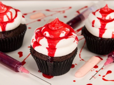 How to Make Edible Fake Blood & Bloody Halloween Cupcakes from Cookies Cupcakes and Cardio