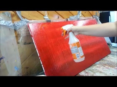 How to paint a red subtle abstract background - STEP by STEP