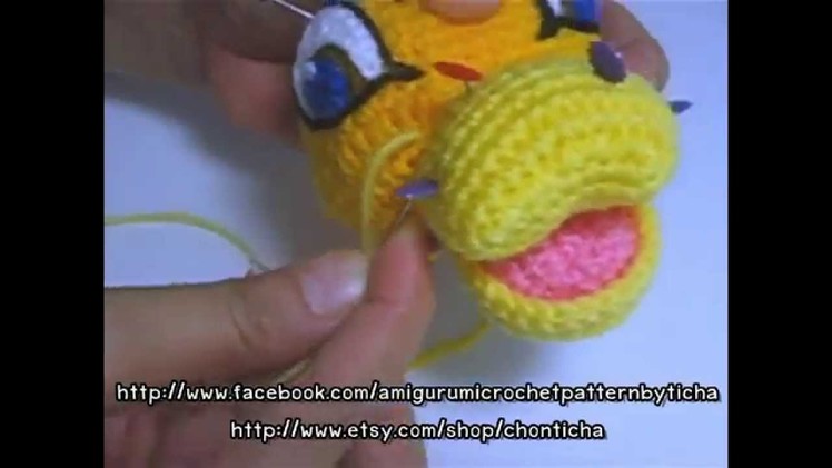 How to sew mouth and nose in place - Simba Amigurumi