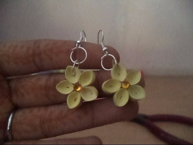 Quilled Earrings : Beautiful tight coil flower