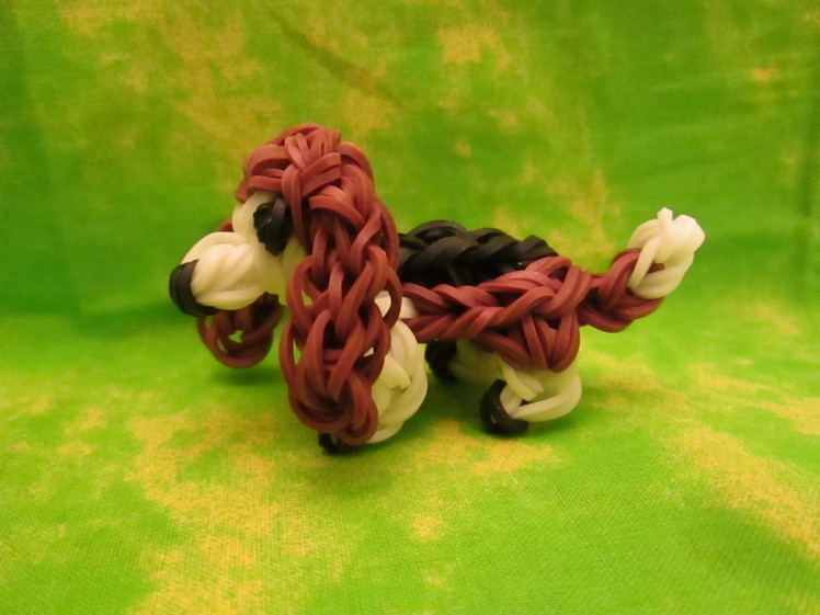 Rainbow Loom Basset Hound Dog or Puppy Charm. 3-D
