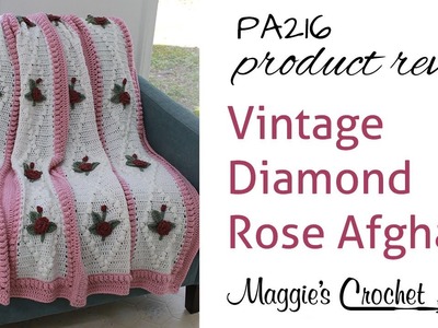 Vintage Diamond Rose Afghan Crochet Pattern Product Review PA216