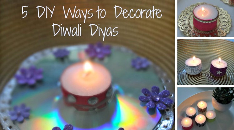 Christmas | Diwali DIY 5 Easy Ways to Decorate Tea Lights. Diyas | Home Decoration