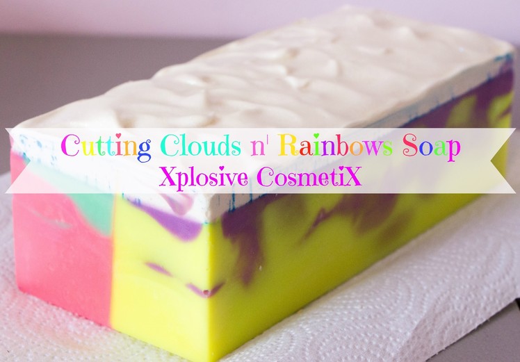 Cutting Clouds n' Rainbows Soap - Rainbow neon colors with a side by side swirl