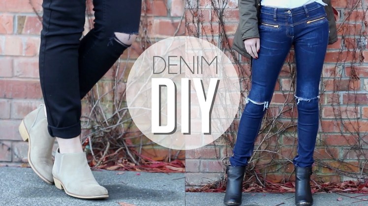 DIY Distressed Denim | Ripped Knee Jeans