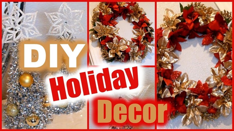 DIY Holiday Decorations │ Dollar Tree Christmas Decor │ Wreath & Mini Trees!