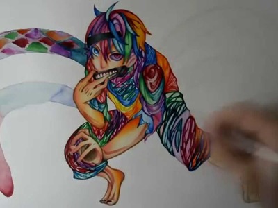 Drawing Kaneki Ken- Tokyo Ghoul (Rainbow Version)