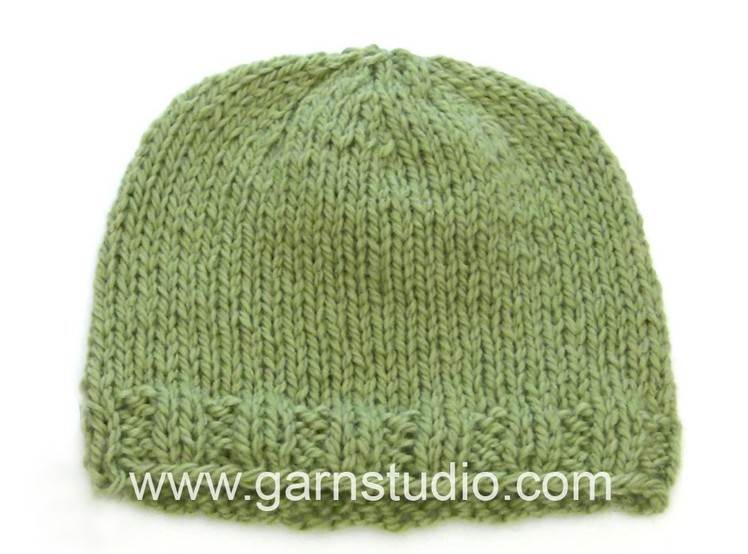 DROPS Knitting Tutorial: How to work an easy hat from start to finish.