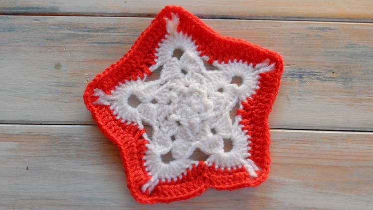 How to Crochet my Snowflake Granny Pentagon