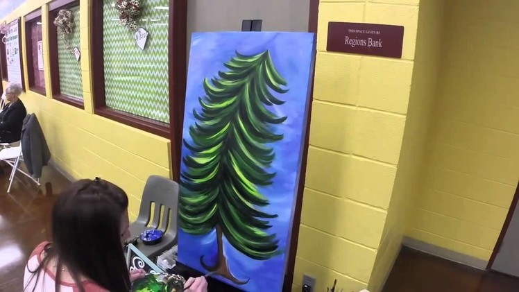 Paint With Lane Christmas Tree painting on canvas  Painting by Lane McKinley