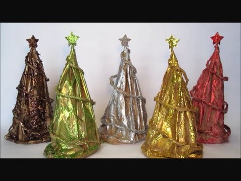 Paper Bag Christmas Trees, DIY Holiday Decor, Christmas Crafts For Kids