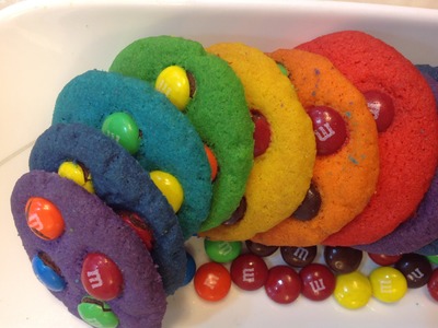 Rainbow Butter Cookies with M&M
