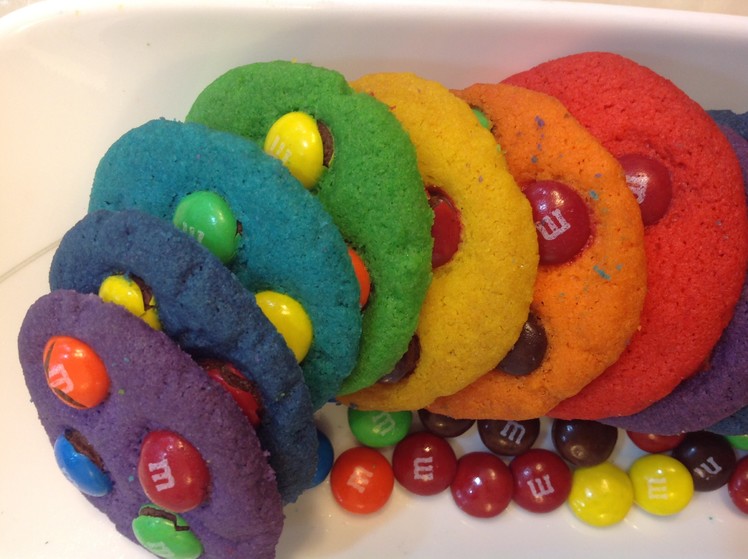 Rainbow Butter Cookies with M&M