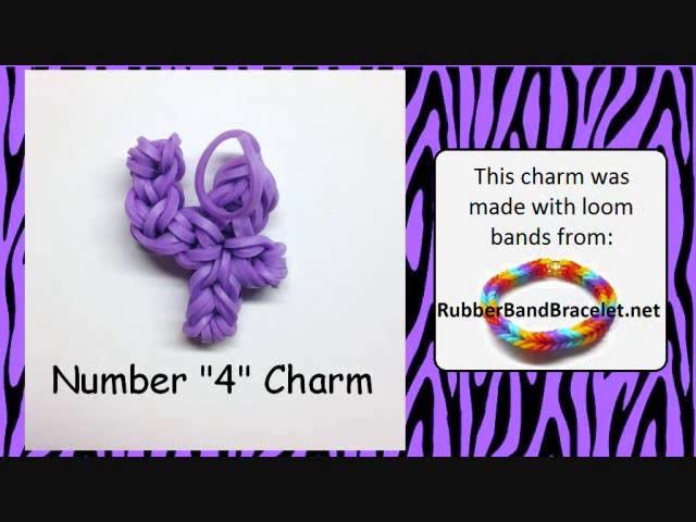Rainbow Loom Band Number Charms - Made Without Loom