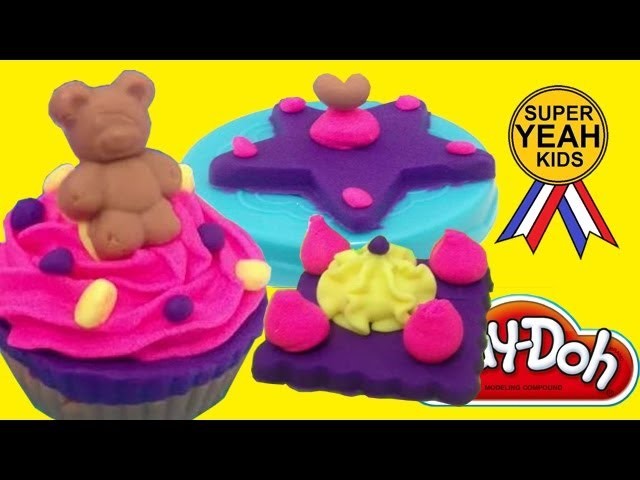 TEDDY BEAR CUPCAKE | Play Doh Plus Frosting Fun Bakery | Candies Rainbow | SuperYeahKids