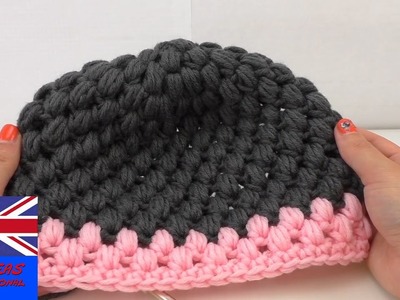 Crochet Hat Tutorial  -Crochet Puff Stitch Hat Crafting - crochet hat for beginners (step by step)