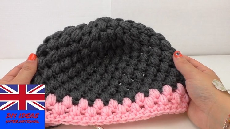 Crochet Hat Tutorial  -Crochet Puff Stitch Hat Crafting - crochet hat for beginners (step by step)