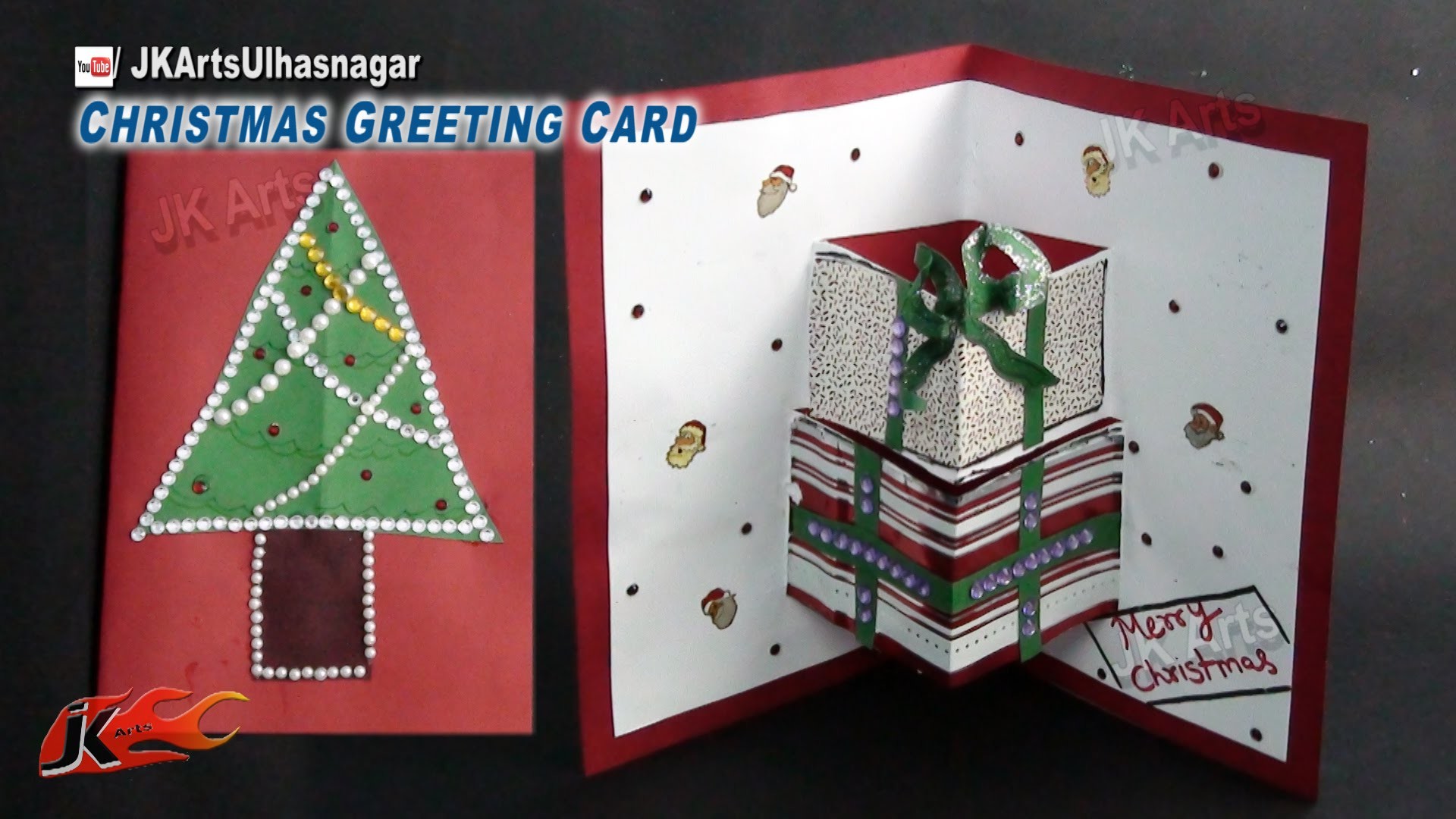 DIY Easy Christmas Tree pop up Greeting Card, How To Make, School ...