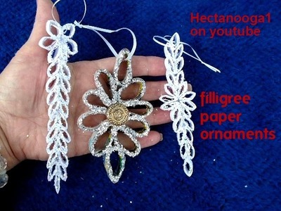 DIY -Filligree Christmas Ornaments from paper, Paper Ornaments, recycle, paper crafts