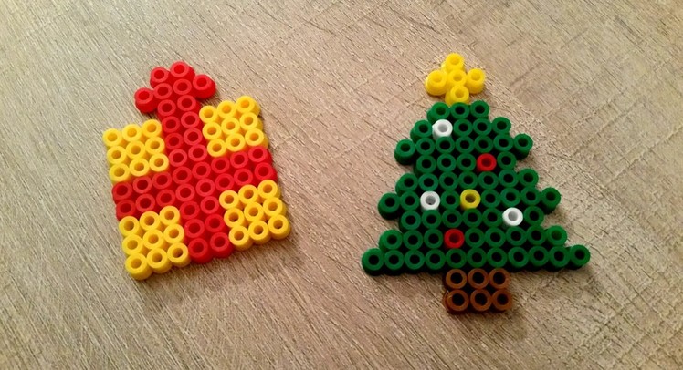 DIY Noël : Sapin et Cadeau en perles HAMA. Perler beads Christmas tree and present