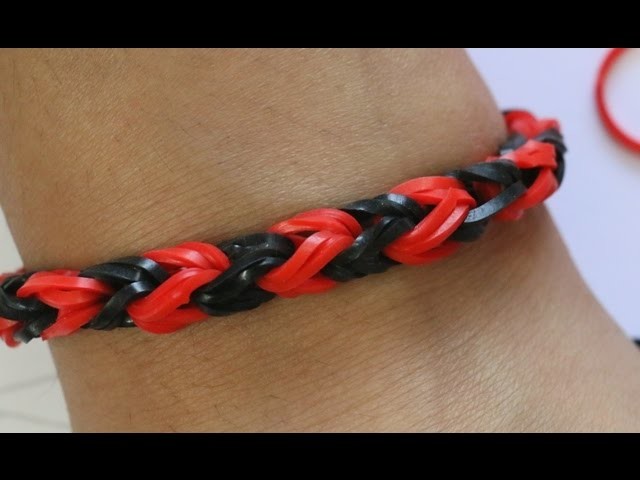 How To Make Rainbow Loom Fishtail Bracelet By 2 Fingers.Easy Way Without Loom.Snake tail