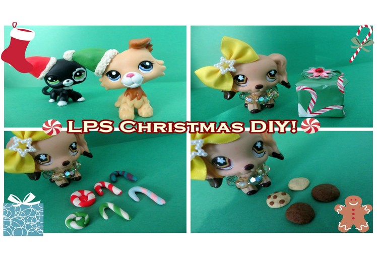 LPS Christmas DIY! Santa Hats, Presents, Candy Canes, and Cookies!