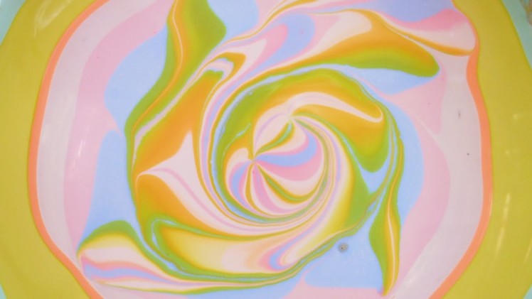 Pastel rainbow swirls water marble design