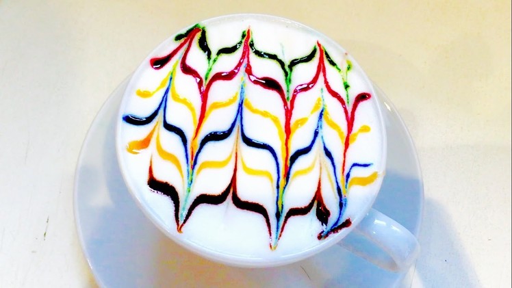 RAINBOW COLORE SPECIAL LATTE ART  | TUTORIAL HOW TO MAKE COFFEE ART  #latteart #barista