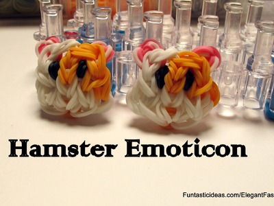 Rainbow loom Hamster Face.Emoticon.Emoji charm - How to