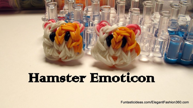 Rainbow loom Hamster Face.Emoticon.Emoji charm - How to