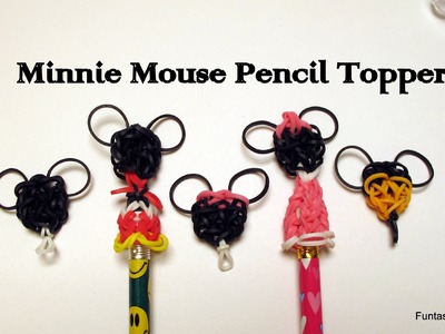 Rainbow Loom Minnie.Mickey Mouse Pencil Topper.charm - How to