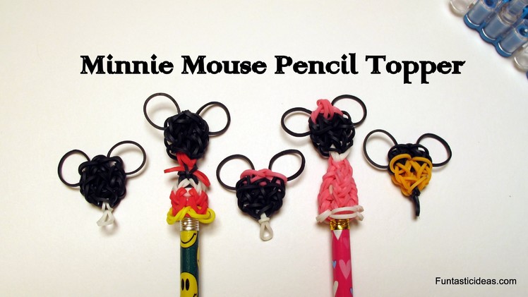 Rainbow Loom Minnie.Mickey Mouse Pencil Topper.charm - How to