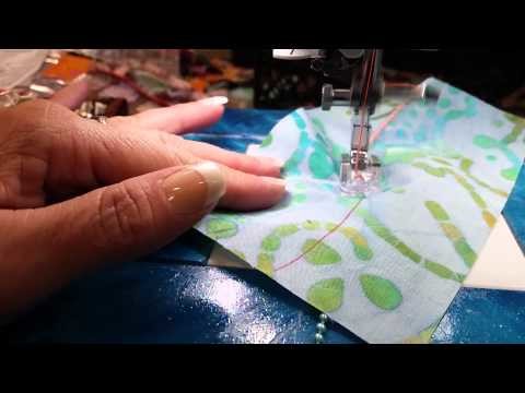 Sewing Pearls into the Fabric for inlaid beading.