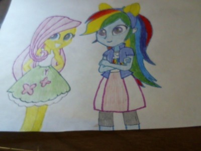 Coloring my MLP Equestria Girls Rainbow Dash and Fluttershy Drawing